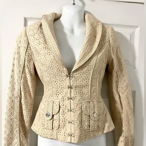 Marciano lace crochet overlay blazer size 0